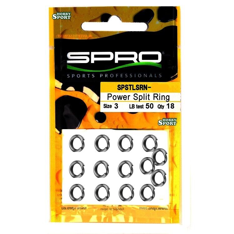 SPRO SPLIT RING SIZE  3  TEST  23 KG  - 50 LB PER SPINNING MARE - LAGO - FIUME