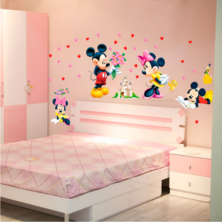 Kids Room Decor Mickey Minnie Mouse Wall Art Decal Sticker Custom