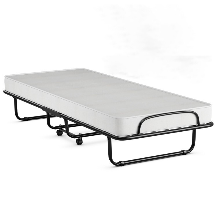 Folding Bed Memory Foam Mattress Rollaway Bed Guest Bed Room Sturdy Metal Frame