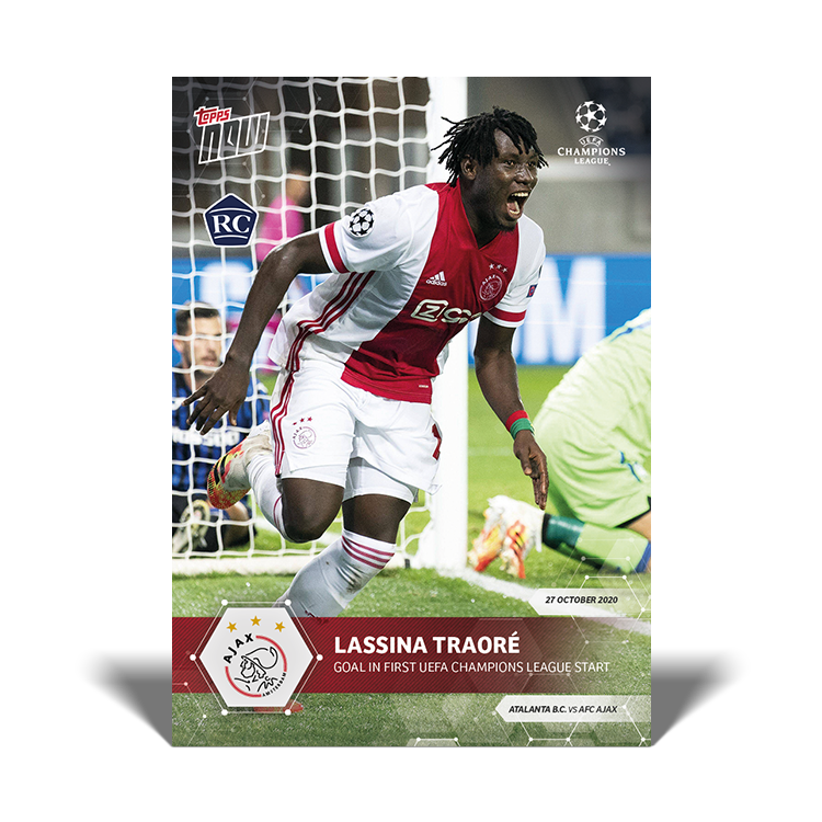 Topps Now UCL 2020-21 - Card 010 - Lassina Traore - AFC Ajax RC Rookie Candidate