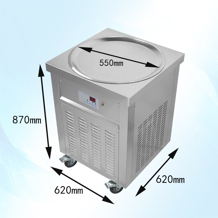 Kolice Commercial 22'' Single Round Pan Rolled Ice Cream Machine,Ice Pan Machine