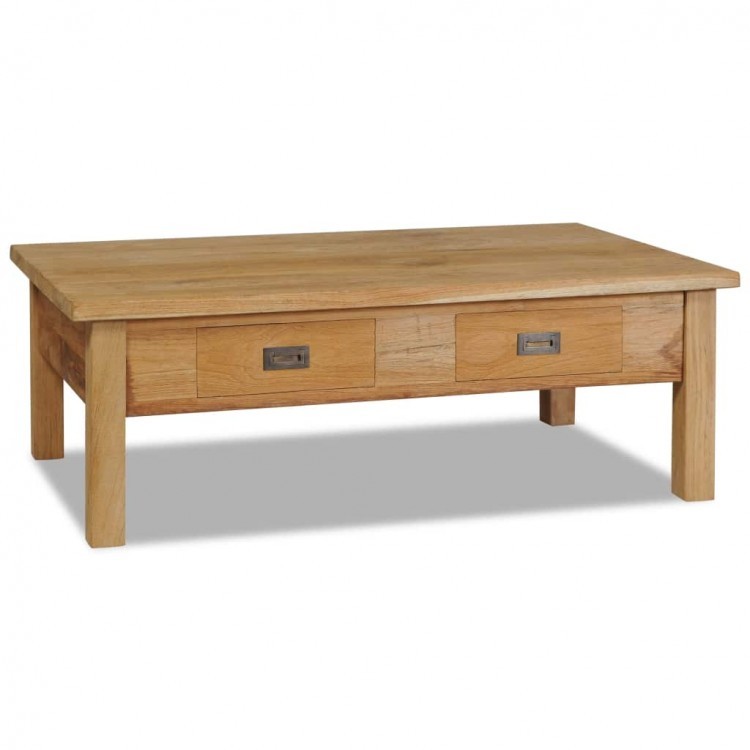 Coffee Table Drawers Storage Teak Side End Stand Display Bar