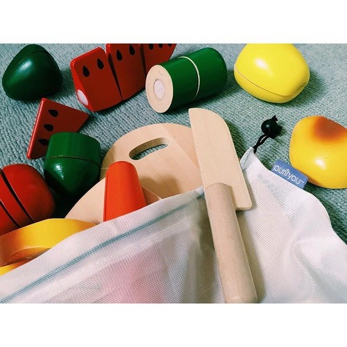 Purifyou Premium Reusable Mesh Produce Bags Superior Double-Stitched Set of 9