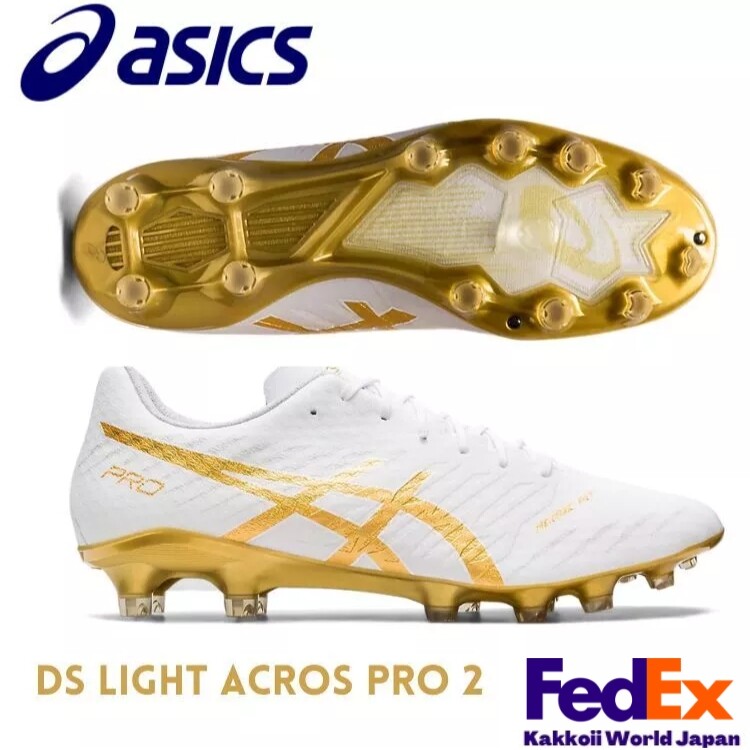 ASICS Soccer Cleats Shoes DS LIGHT ACROS PRO 2 White/Rich