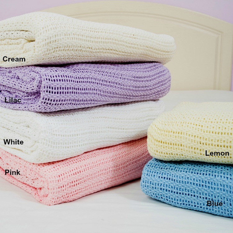 100 Cotton Cellular Blanket Single,Double,King eBay