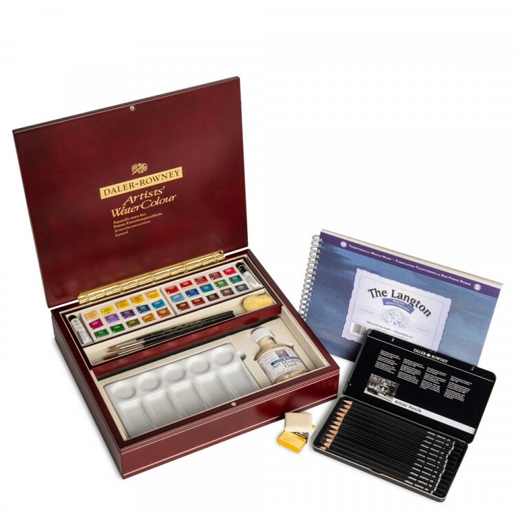 DALER ROWNEY : ARTISTS' WATERCOLOUR PAINT : LUXURY SET : HALF PAN : SET OF 30