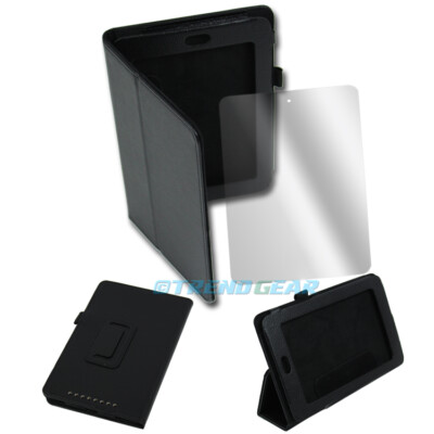 CASE COVER+SCREEN PROTECTOR STAND FOLD PU LEATHER BLACK FOR GOOGLE ASUS NEXUS 7''