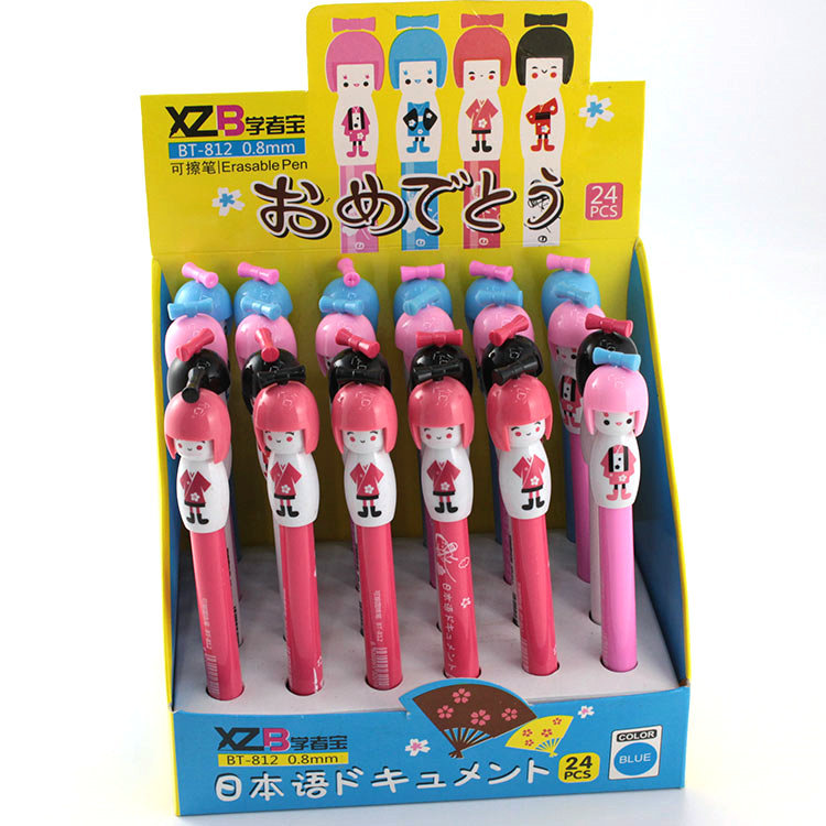 Set 24 Pz Penne A Sfera Cancellabili Bt-812 0.8mm Decorate Geisha dfh