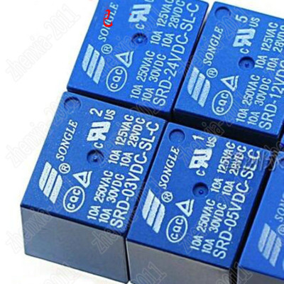 new 5pcs SRD-24VDC-SL-C 10A SONGLE Power Relay