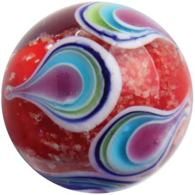 22mm NAMASTE Handmade GLOW IN THE DARK art glass Red Marble ball 7/8'' SHOOTER