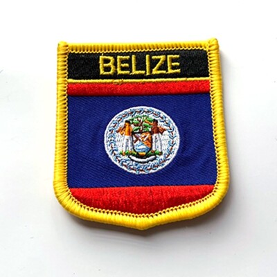 x2 Pack FLAG PATCH PATCHES belize IRON ON COUNTRY EMBROIDERED WORLD FLAG