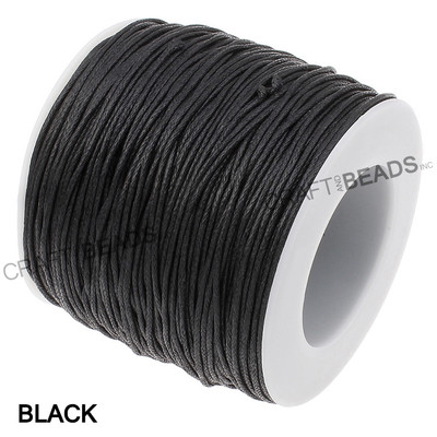 1mm Waxed Polished Cotton Braided Cord Macrame Beading Artisan 20lbs - 80 Yards