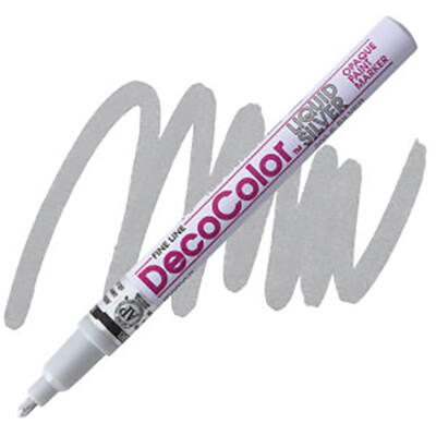 DecoColor, Paint Marker, Silver Ink, Opaque Marker, Permanent, Fine Point