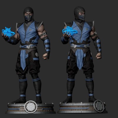 Anime Sub-Zero 1/8 1/6 Unpainted GK Model 3D Print Figure Unassembled Resin Kits