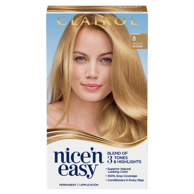 100% Gray Coverage 8 Medium Blonde 1 Application