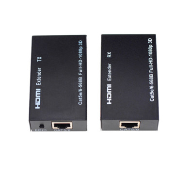 60M HDMI Extender Extension Over RJ45 Cat 5E CAT6 Ethernet Lan Cable 1080P 3D TV