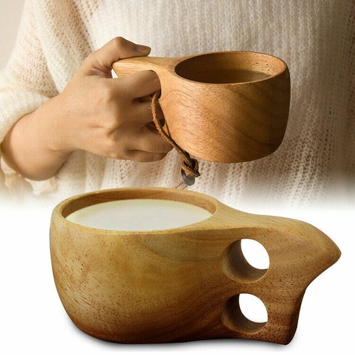 Hölzerne Tasse Lappland Kuksa Finnland Holz Obst Kaffee Tee Milchbecher Freien