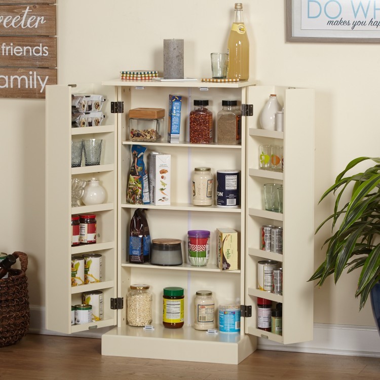 Kitchen Storage Pantry Tall Cabinet Food Cupboard Organizer Wood