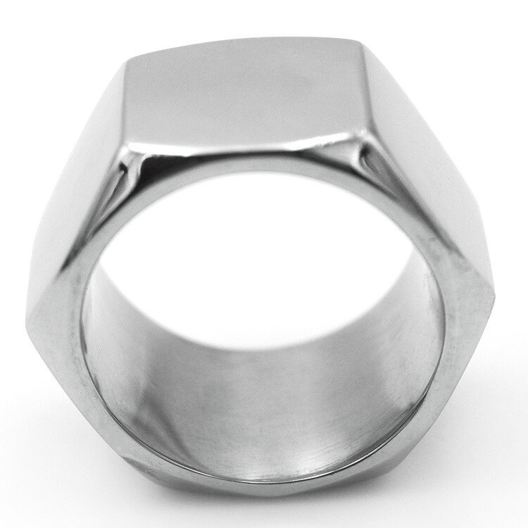 Titanium Men's Big Nut Shape Wedding Rings Polished Heavy Power Biker Band Ring