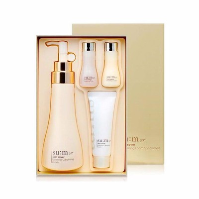 SU:M37 Skin Saver Essential Cleansing Foam Special Set 4 Items, Kbeauty, sample