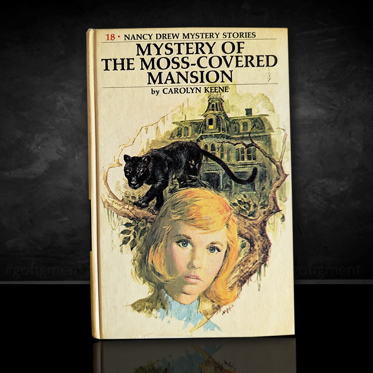 18 Mystery at Moss-Covered Mansion Nancy Drew Book 1971 (rn-white-endpages)