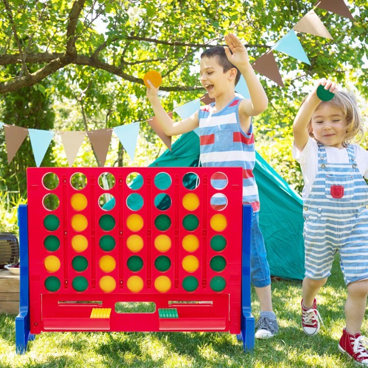 Giant Connect 4 Jumbo Game Play Set Family Outdoor w/Carrying Bag & Storage Tray