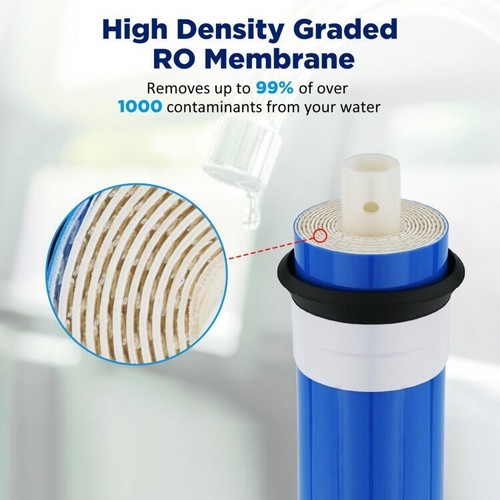 50 Pack 150 GPD RO Membrane Under Sink Drink Reverse Osmosis System Water Filter