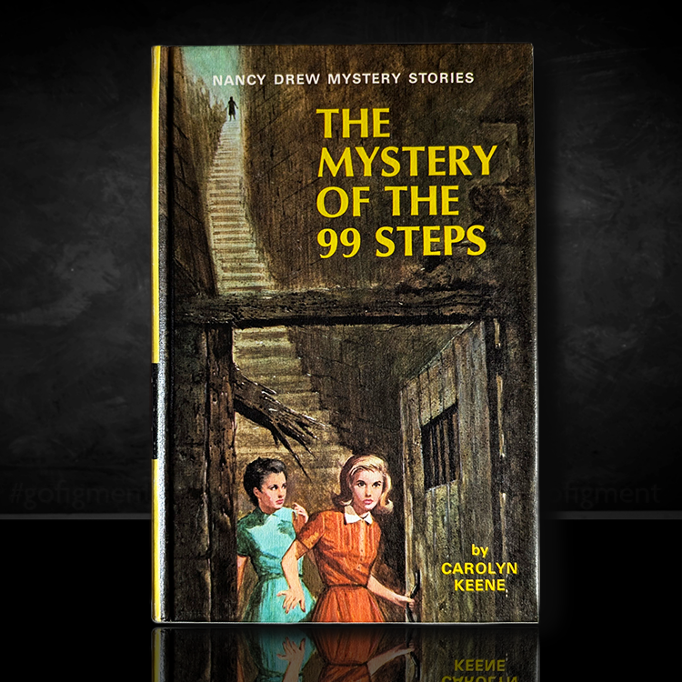 43 The Mystery of the 99 Steps Nancy Drew Mystery Books -1966 (white-endpages)