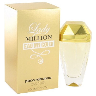 Lady Million Eau My Gold by Paco Rabanne 2.7 oz EDT Perfume for Women New In Box