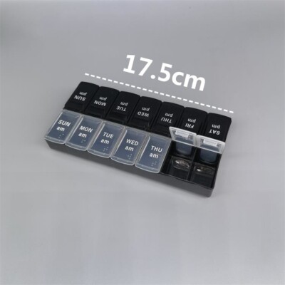 1X 7Day Pills Box Organiser Medicine Tablet Dispenser Weekly Storage Case AM/PM