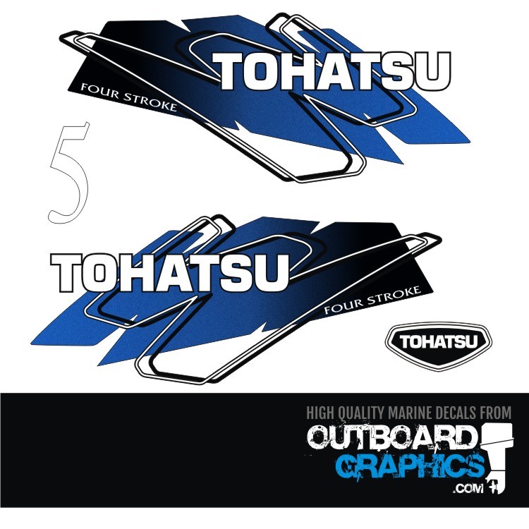 Tohatsu 5hp 4 stroke outboard engine decals/sticker kit