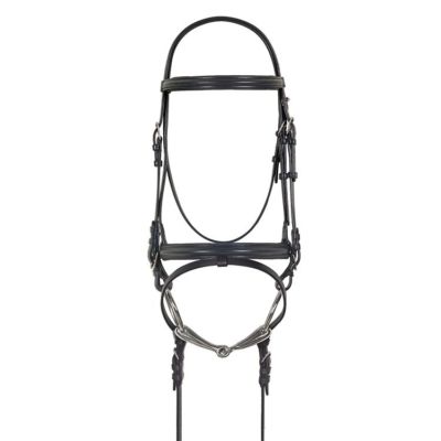 Adams-Tack Lct+Jet+Topaz Browband Patent Leather Drop Noseband Horse Bridle
