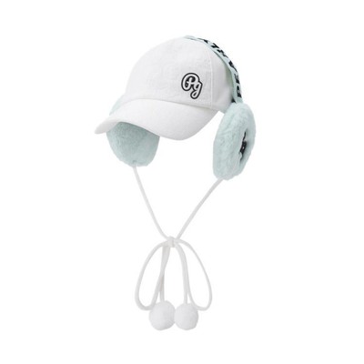PEARLY GATES GOLF Womens Pom Pom Earring & Jacquard Corduroy Ball Cap Hat 