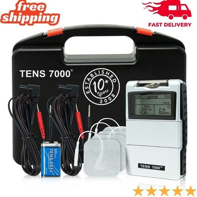 TENS 7000 Digital Unit Accessories Unit Muscle Stimulator Back Neck Pain Relief