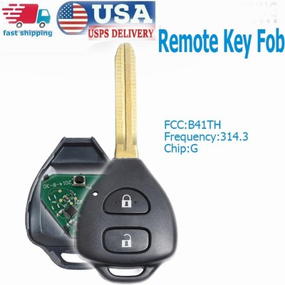 B41TH Replacemnet Remote Key Fob for Toyota Hilux / Yaris 314.3MHz G  2Button