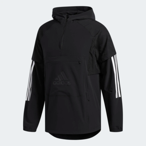 

Мужская куртка adidas Athletics Id из тканого материала на молнии 1/2, черная, большая, Черный