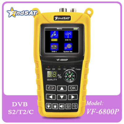 FindSAT VF-6800P Satellite Finder DVB-S2/T-C MPEG4 Sat Finder Meter with Compass
