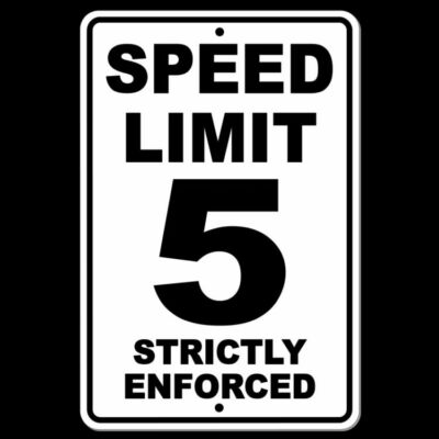 Speed Limit 5 Strictly Enforced 8