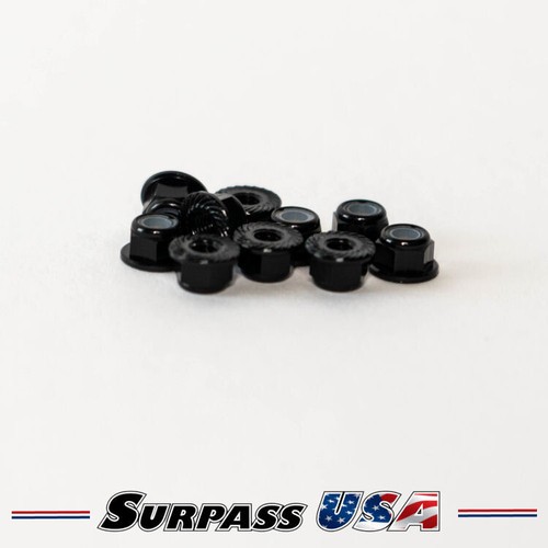 Surpass USA 4mm (M4) Serrated Flanged Aluminum Nylon Lock Nut (10pcs)
