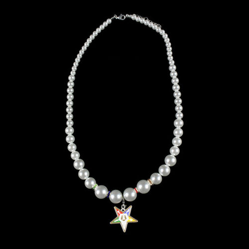 Order of the Eastern Star OES Pearl Necklace-New!