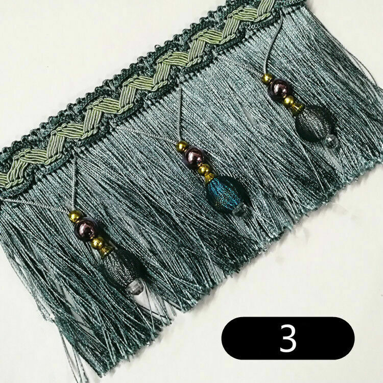 Tasseled Curtain Trims Beaded Fringed Edge Retro Decor for Sewing Upholstery UK