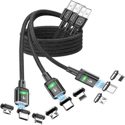 Magnetisches USB Ladekabel 3-in-1 Schnelles Laden Datenübertragung