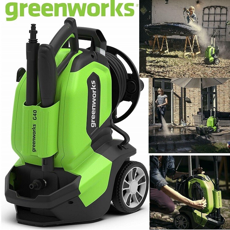 Hochdruckreiniger G40 135 bar Greenworks  Teleskopgriff Terassenreiniger Neu