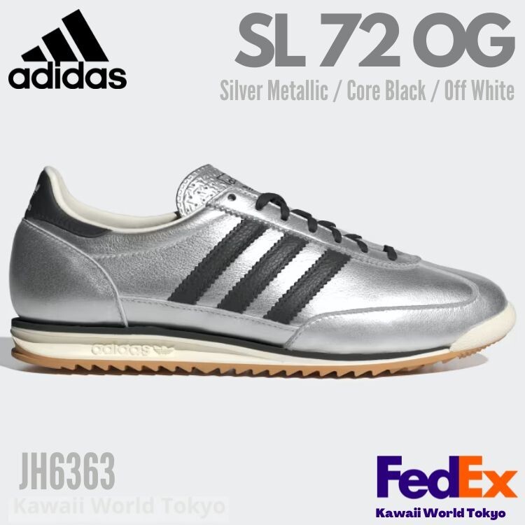 スニーカー Adidas SL 72 OG Silver Off White Adidas Originals SL 72 OG Silver Metallic / Black JH6363