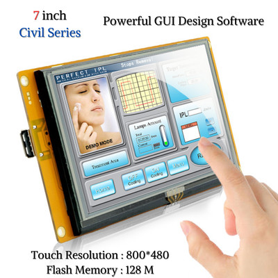 7 Inch Smart HMI TFT-LCD Display Module with Touch Screen, Easy MCU Integration