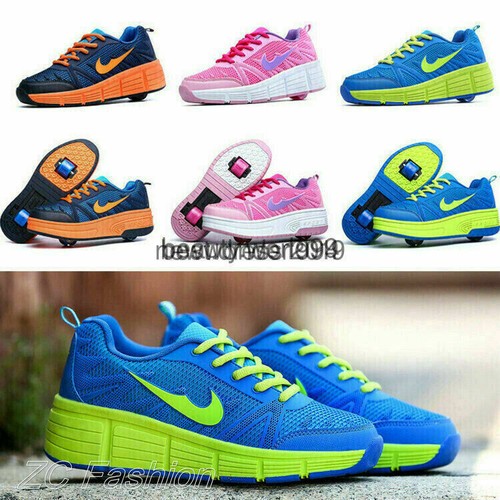 Jungen Mädchen Sneakers Skateboard Schuhe Turnschuhe Sportschuhe mit zwei Rolle
