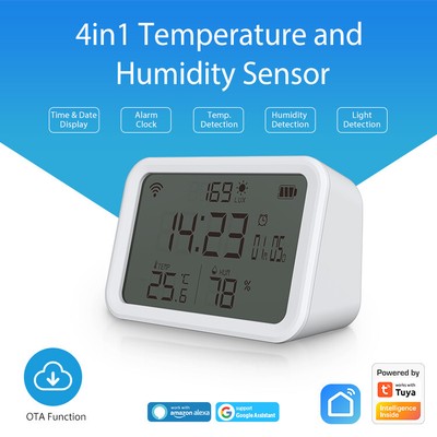 Tuya/HomeKit WIFI Zigbee Smart Temperature Humidity Sensor And Lux Light Detecto