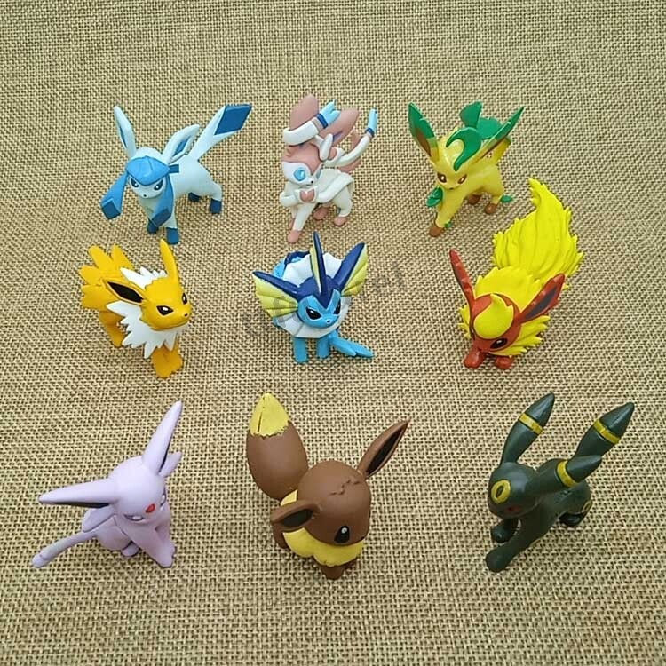 Go eevee evolution action figure Monster Figurine 9pcs No Box 2inch