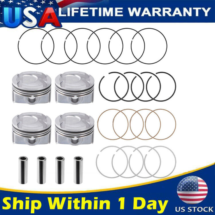 4X Piston & Rings kit For Hyundai Kia Accent Rio 1.6L DOHC 2012-2016 Connecting