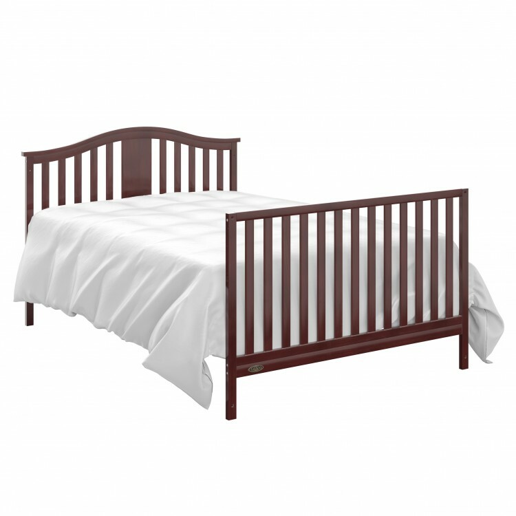 4 in 1 Baby Crib with Mattress Convertible For Nursery Bedroom, Espresso
